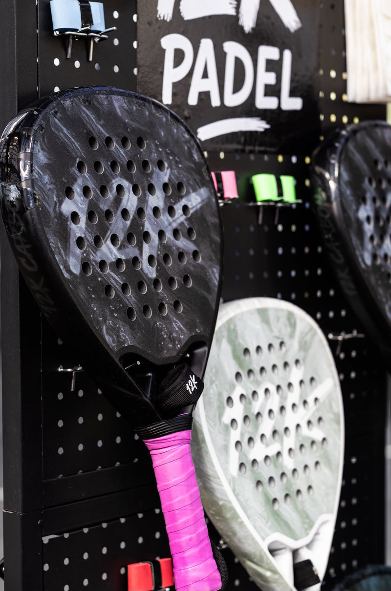 12k Padel racket on court, photographed during the Find Padel UK review