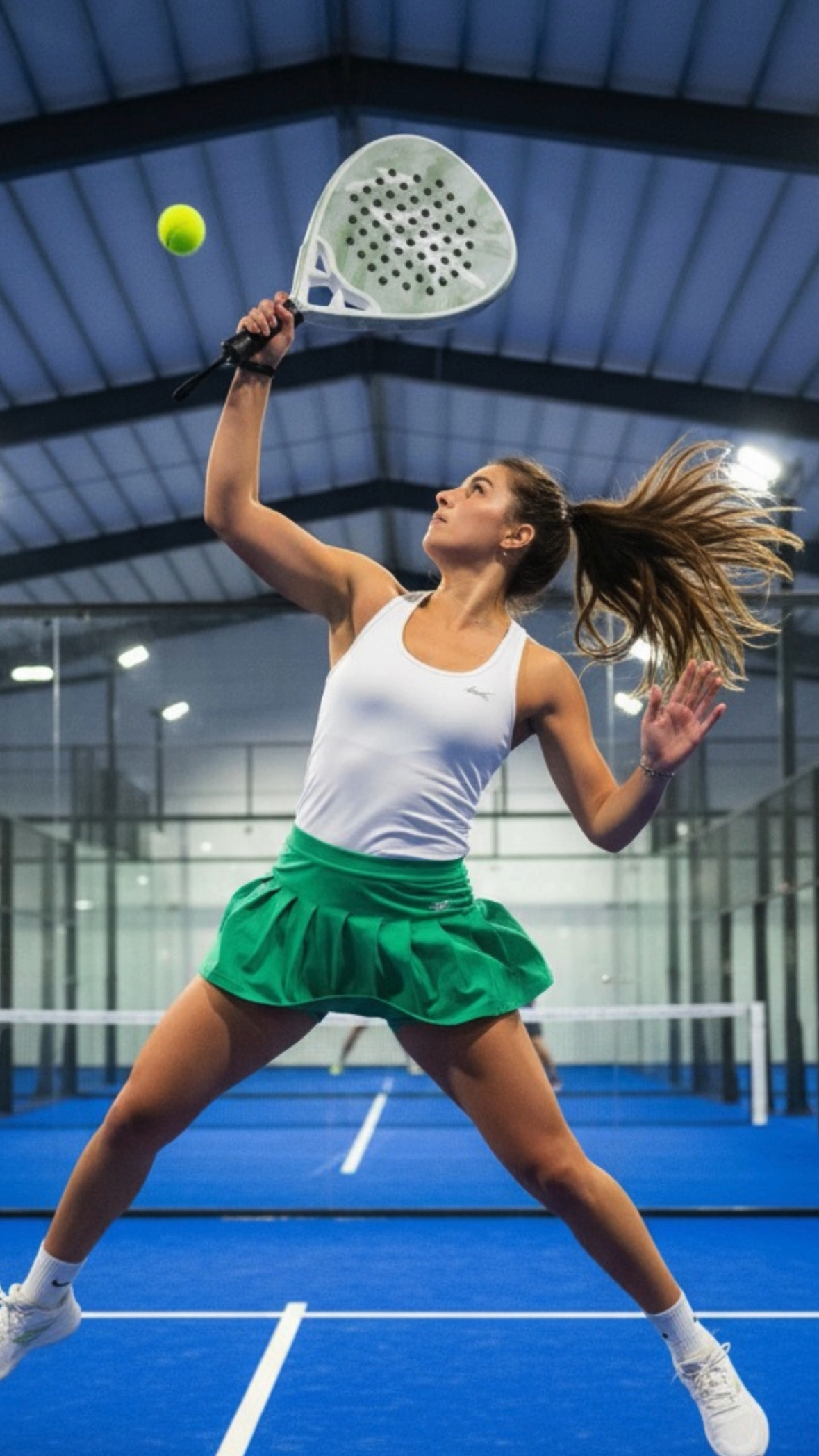 Padel player on court during London Padel Week 2026 with 12k Padel