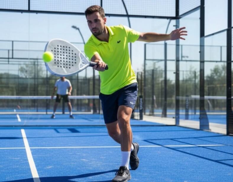 Padel players competing in a UK tournament