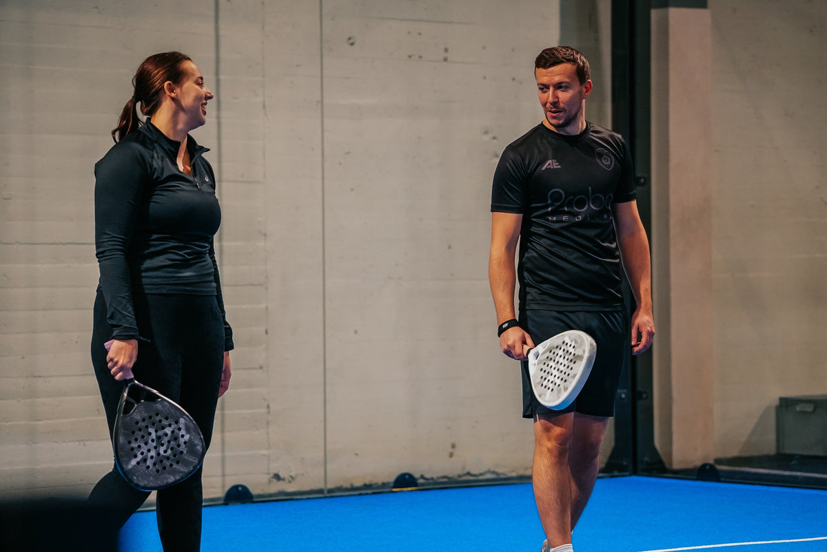 12K Padel racket on a blue padel court