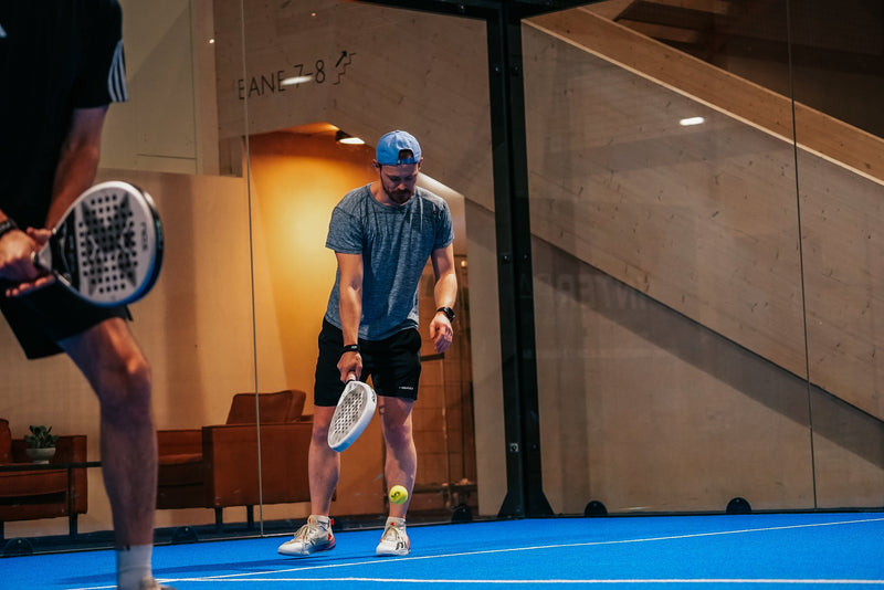 12K Padel racket on a blue padel court